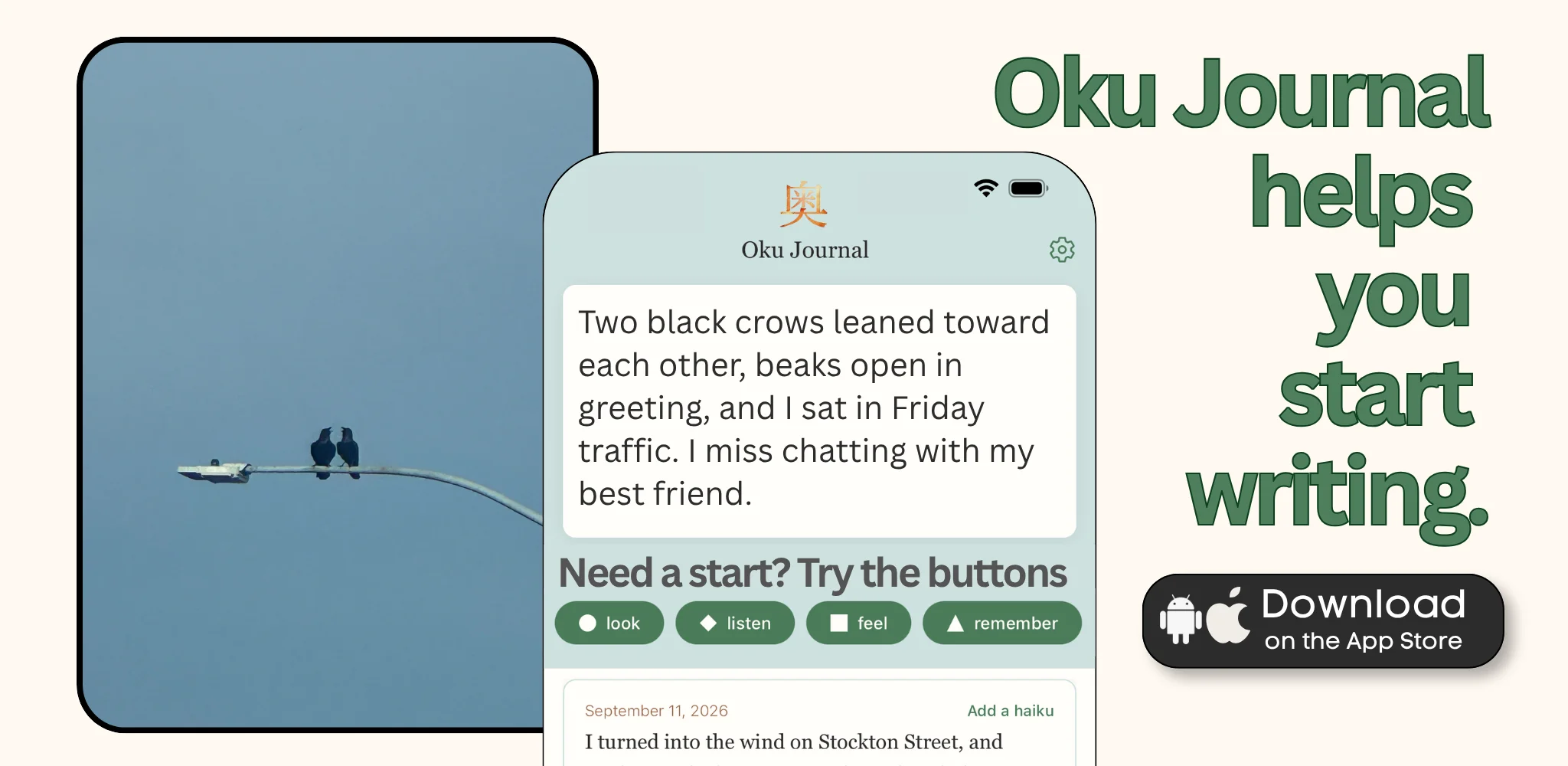 Oku Journal helps you start writing